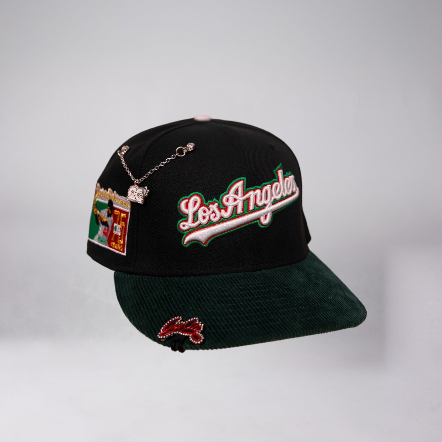 EXCLUSIVO DE NEW ERA 59FIFTY GUIÓN DE LOS DODGERS DE PANA NEGRA CON PARCHE LATERAL DEL 40 ANIVERSARIO 
