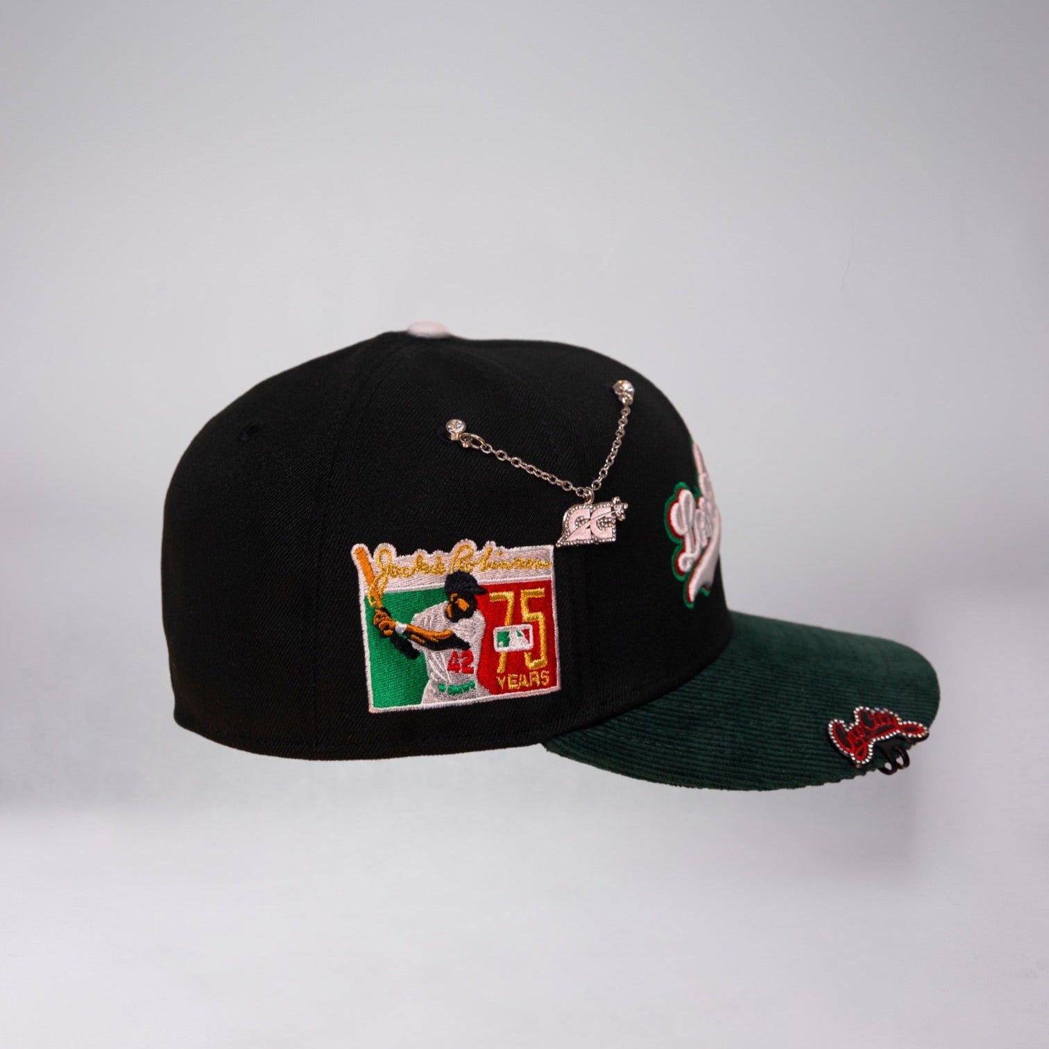 EXCLUSIVO DE NEW ERA 59FIFTY GUIÓN DE LOS DODGERS DE PANA NEGRA CON PARCHE LATERAL DEL 40 ANIVERSARIO 