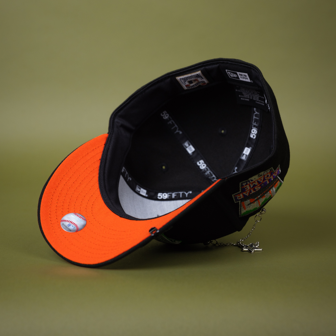 NEW ERA EXCLUSIVE 59FIFTY BLACK MINNESOTA TWINS W/ SPIDER WEB LOGO + ALL STAR GAME SIDE PATCH