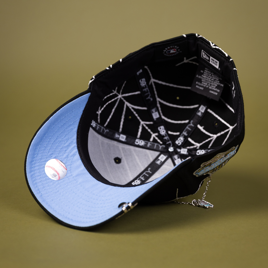 NEW ERA EXCLUSIVE 59FIFTY BLACK LOS ANGELES DODGERS W/ SPIDER WEB + 40TH ANNIVERSARY SIDE PATCH