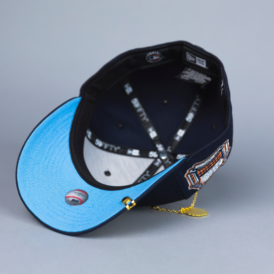 NEW ERA EXCLUSIVE 59FIFTY NAVY ST LOUIS CARDINALS W/ BUSCH STADIUM SIDE PATCH