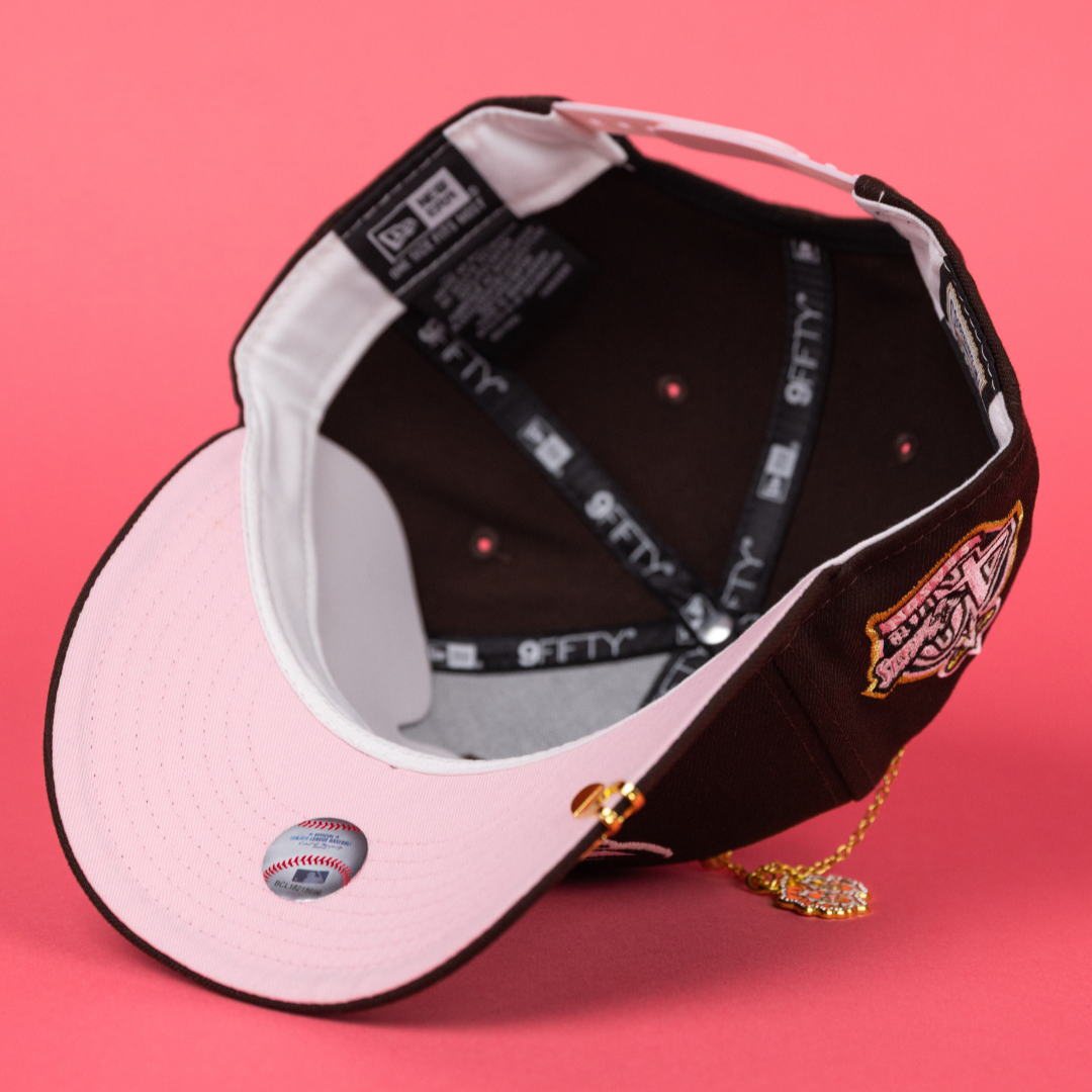 NEW ERA EXCLUSIVE 9FIFTY DARK BROWN ANAHEIM ANGELS SNAPBACK W/ 40TH ANNIVERSARY SIDE PATCH