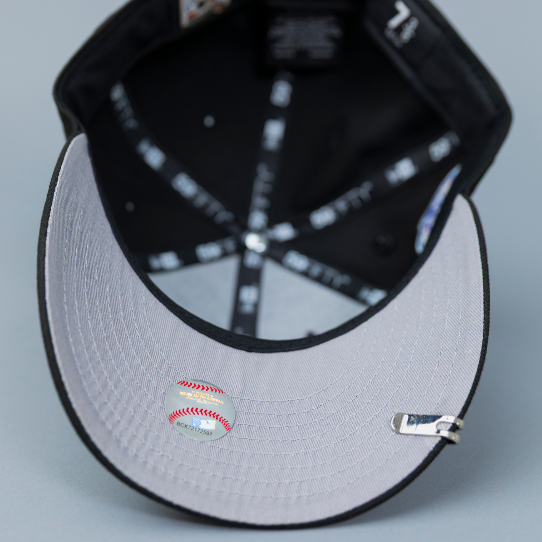 NEW ERA EXCLUSIVE 59FIFTY BLACK LOS ANGELES DODGERS W/ 60TH ANNIVERSARY SIDE PATCH