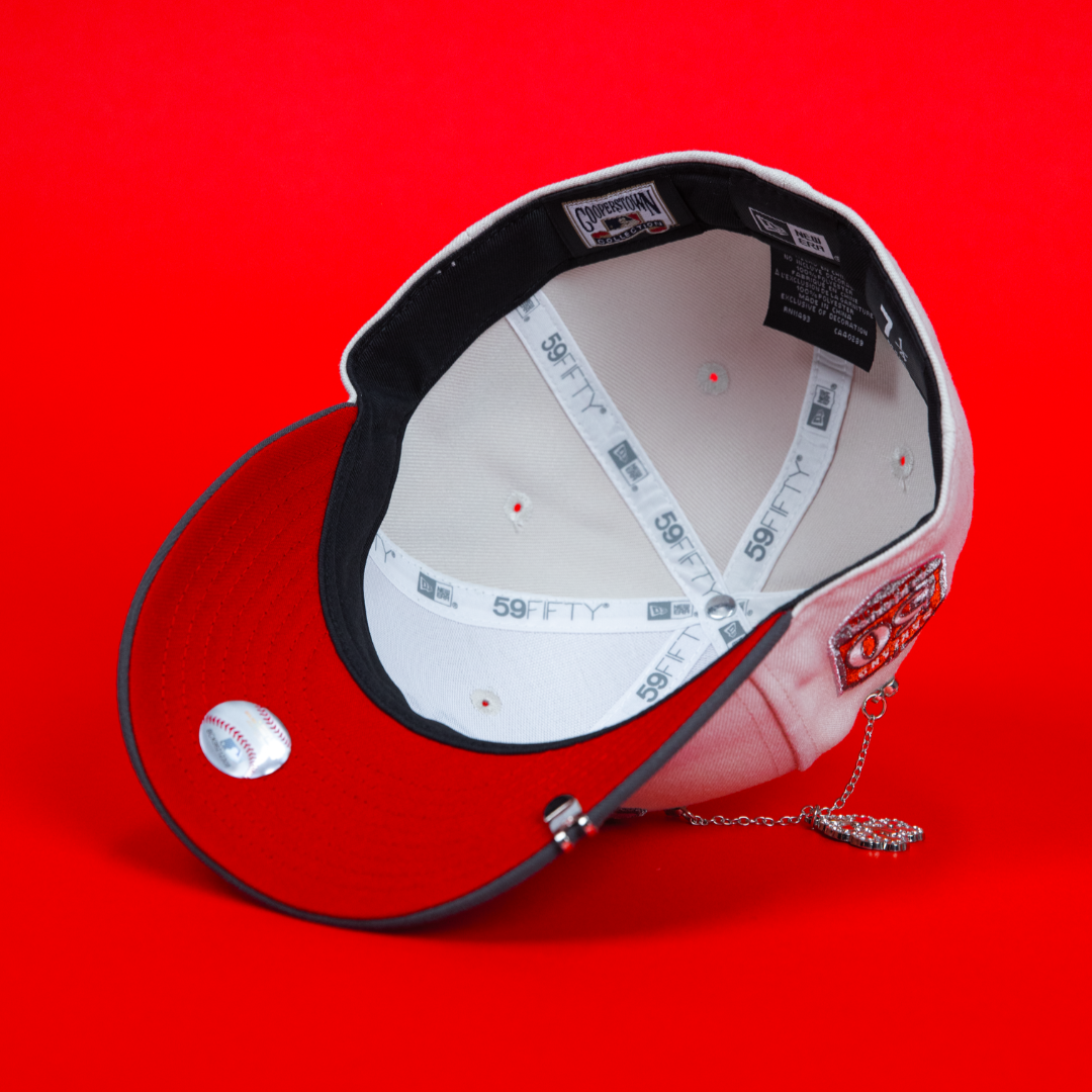 NEW ERA EXCLUSIVE 59FIFTY SMOKE GREY OAKLAND ATHLETICS W/ 50TH ANNIVERSARY SIDE PATCH