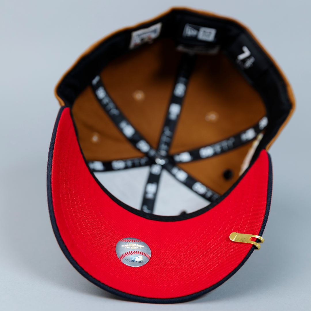 NEW ERA EXCLUSIVE 59FIFTY DARK KHAKI/ NAVY CHICAGO CUBS W/ 1990 ALL STAR GAME PATCH