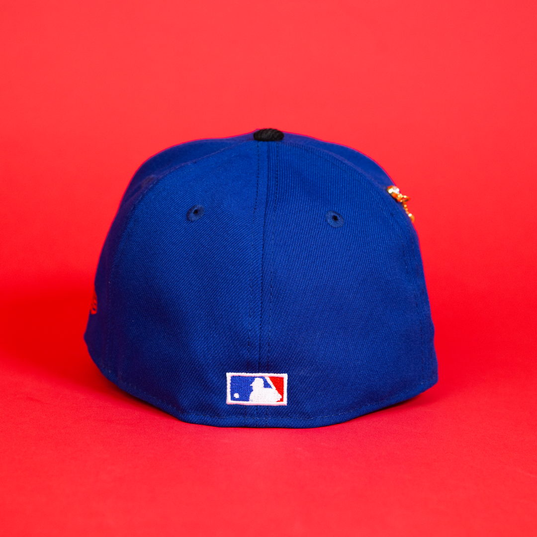 NEW ERA EXCLUSIVE 59FIFTY BLUE/ CORDUROY LOS ANGELES DODGERS SCRIPT W/ 100TH ANNIVERSARY SIDE PATCH