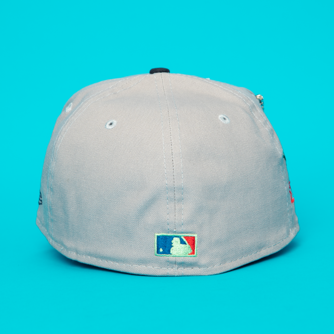 NEW ERA EXCLUSIVE 59FIFTY SMOKE GREY/ NAVY LOS ANGELES DODGERS W/ 1990 ALL STAR GAME SIDE PATCH