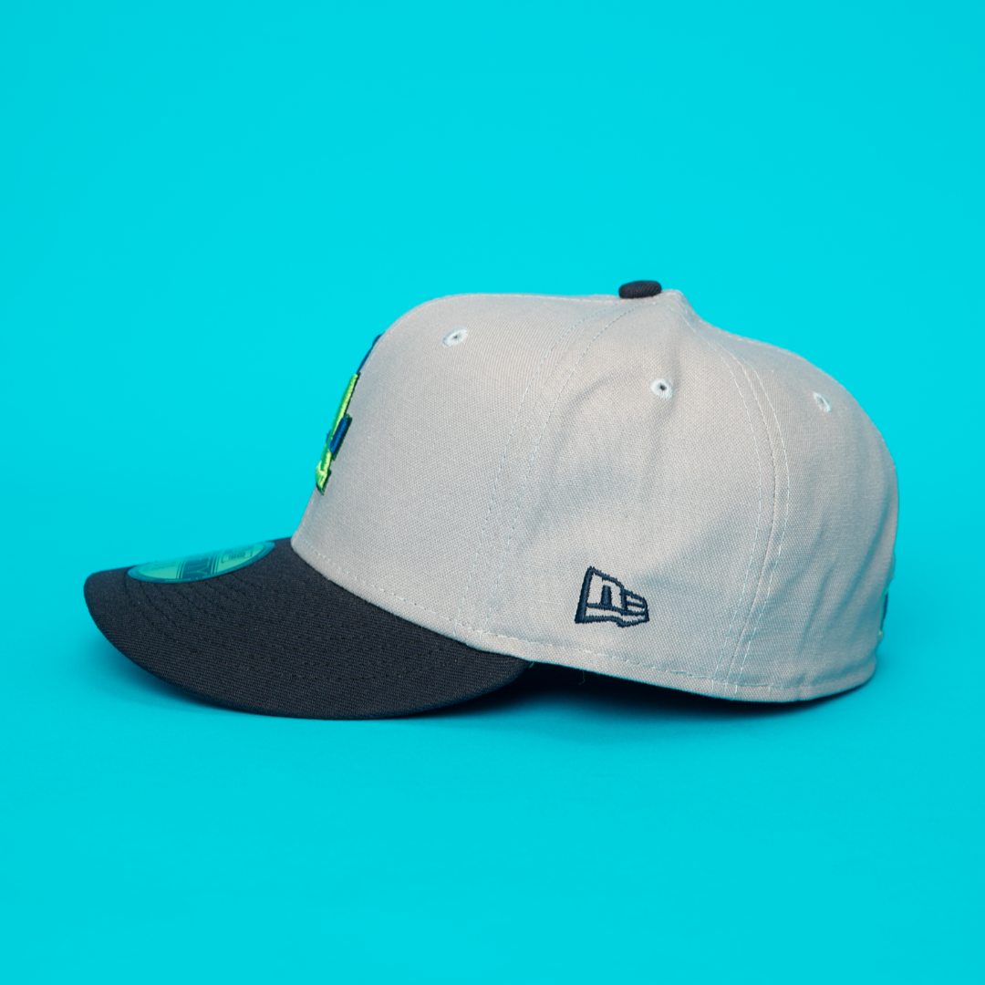 NEW ERA EXCLUSIVE 59FIFTY SMOKE GREY/ NAVY LOS ANGELES DODGERS W/ 1990 ALL STAR GAME SIDE PATCH