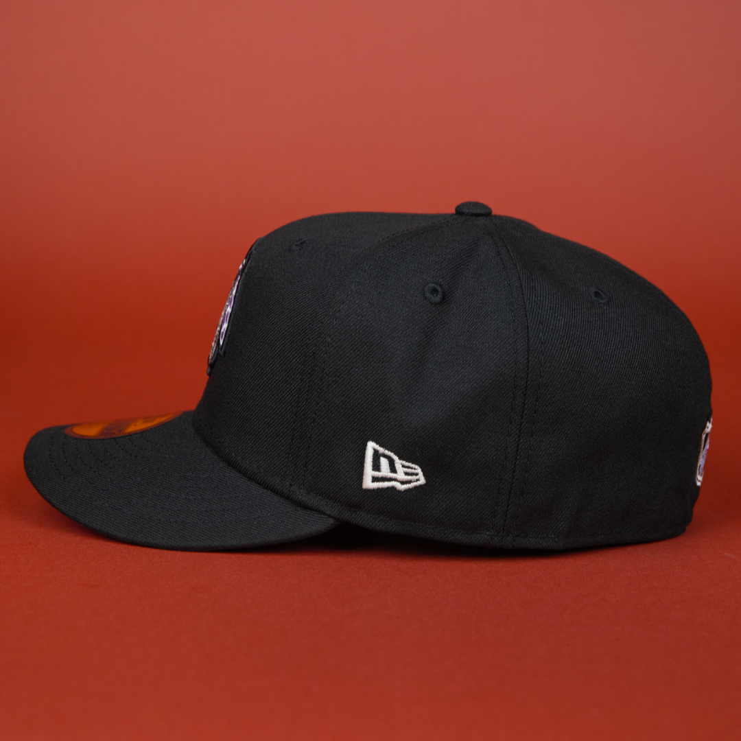 NEW ERA EXCLUSIVE 59FIFTY BLACK CHICAGO BLACKHAWKS W/ CHICAGO STADIUM SIDE PATCH