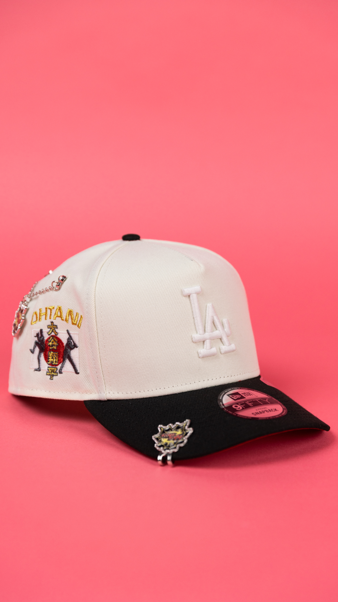 NEW ERA 9FIFTY A-FRAME CHROME/ BLACK LOS ANGELES DODGERS SNAPBACK W/ SHOHEI OHTANI SIDE PATCH