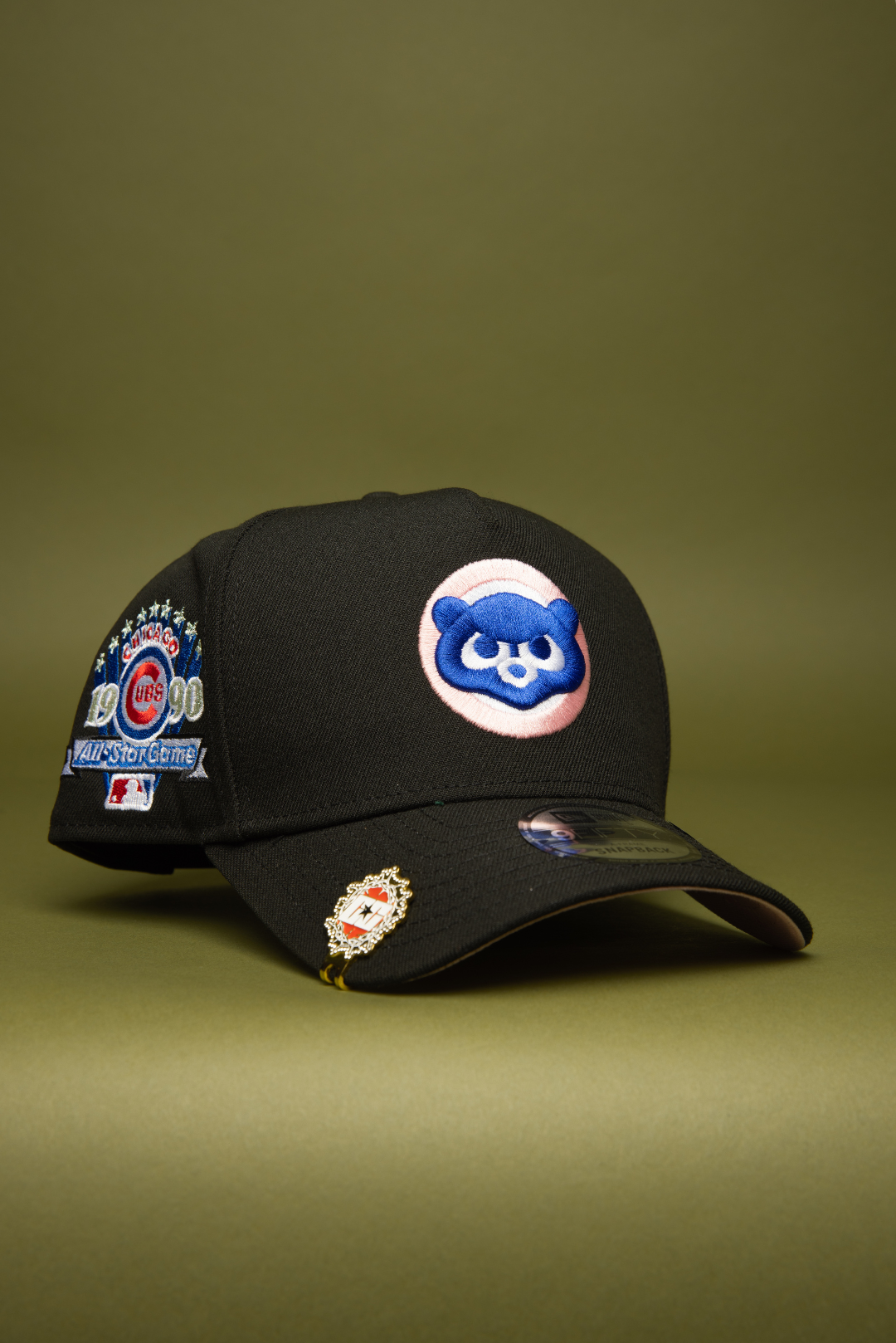 NEW ERA 9FIFTY A-FRAME BLACK CHICAGO CUBS SNAPBACK W/ 1990 ALL STAR GAME SIDE PATCH