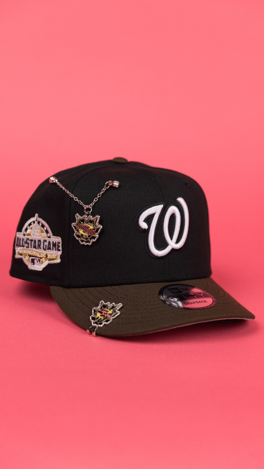 NEW ERA EXCLUSIVE 9FIFTY BLACK/ BROWN WASHINGTON NATIONALS W/ ALL STAR GAME SIDE PATCH