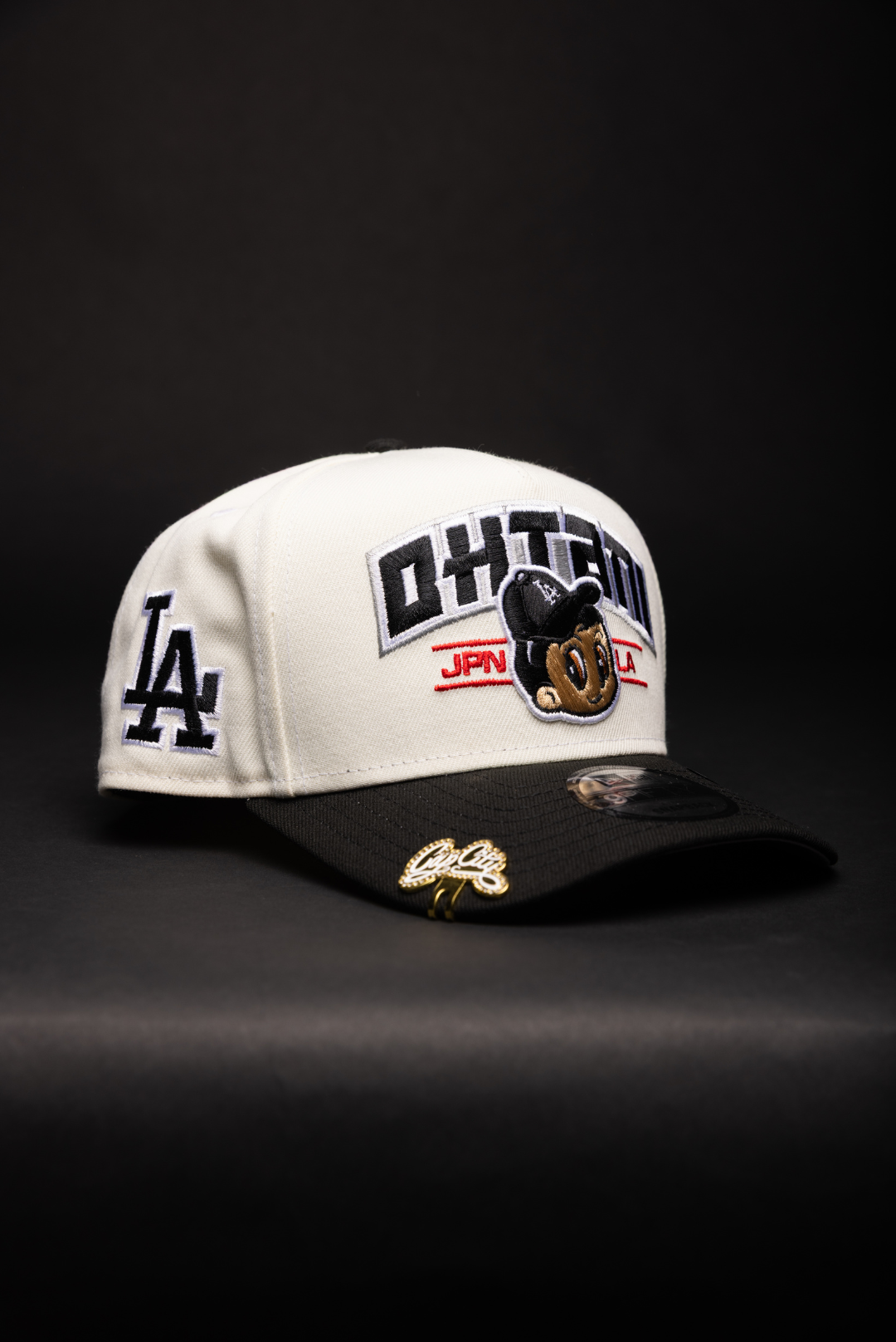 NEW ERA 9FIFTY A-FRAME CHROME/BLACK LOS ANGELES DODGERS "SHOHEI OHTANI" SCRIPT W/ LA LOGO SIDE PATCH