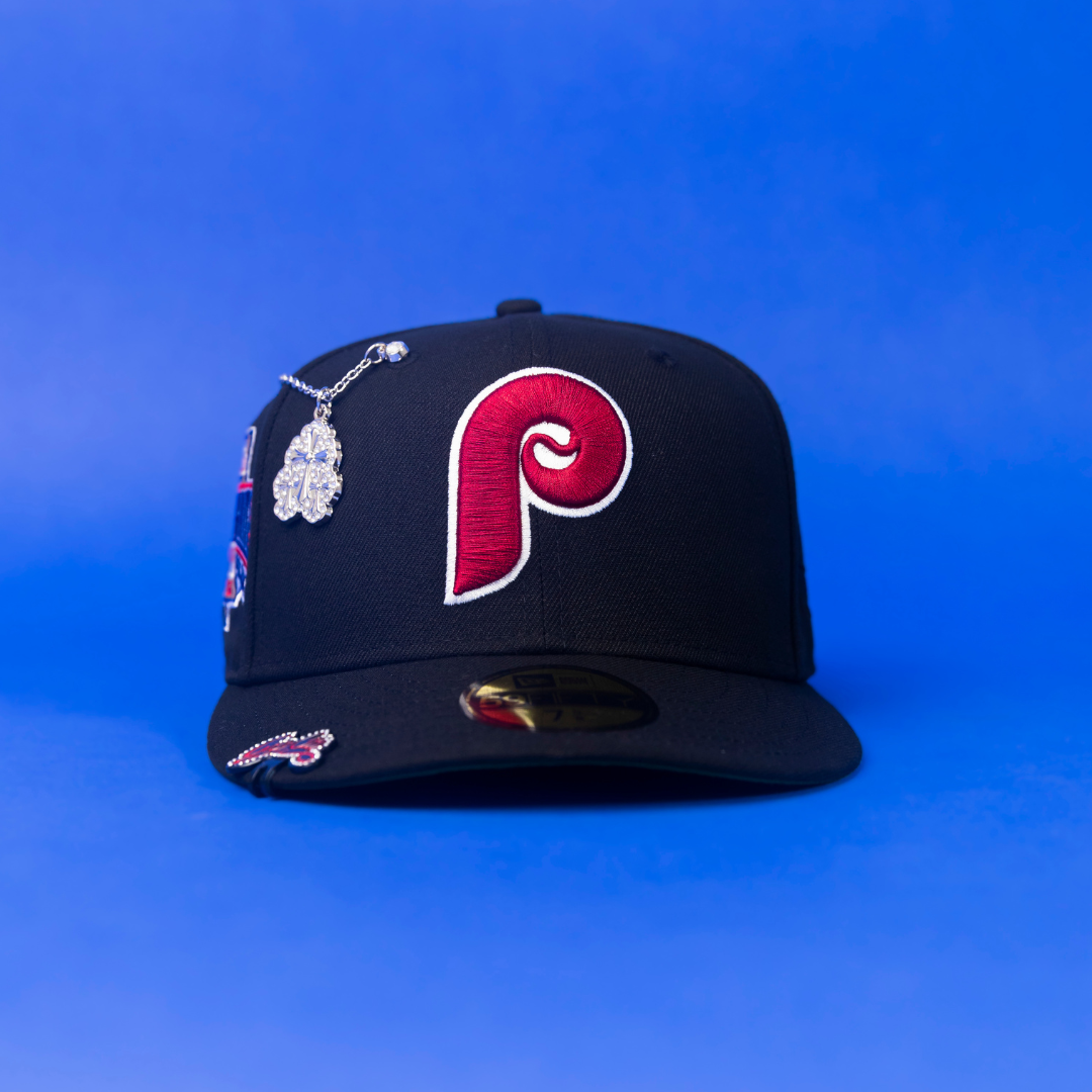 NEW ERA EXCLUSIVE 59FIFTY BLACK PHILADELPHIA PHILLIES W/ 1996 ALL STAR GAME PATCH
