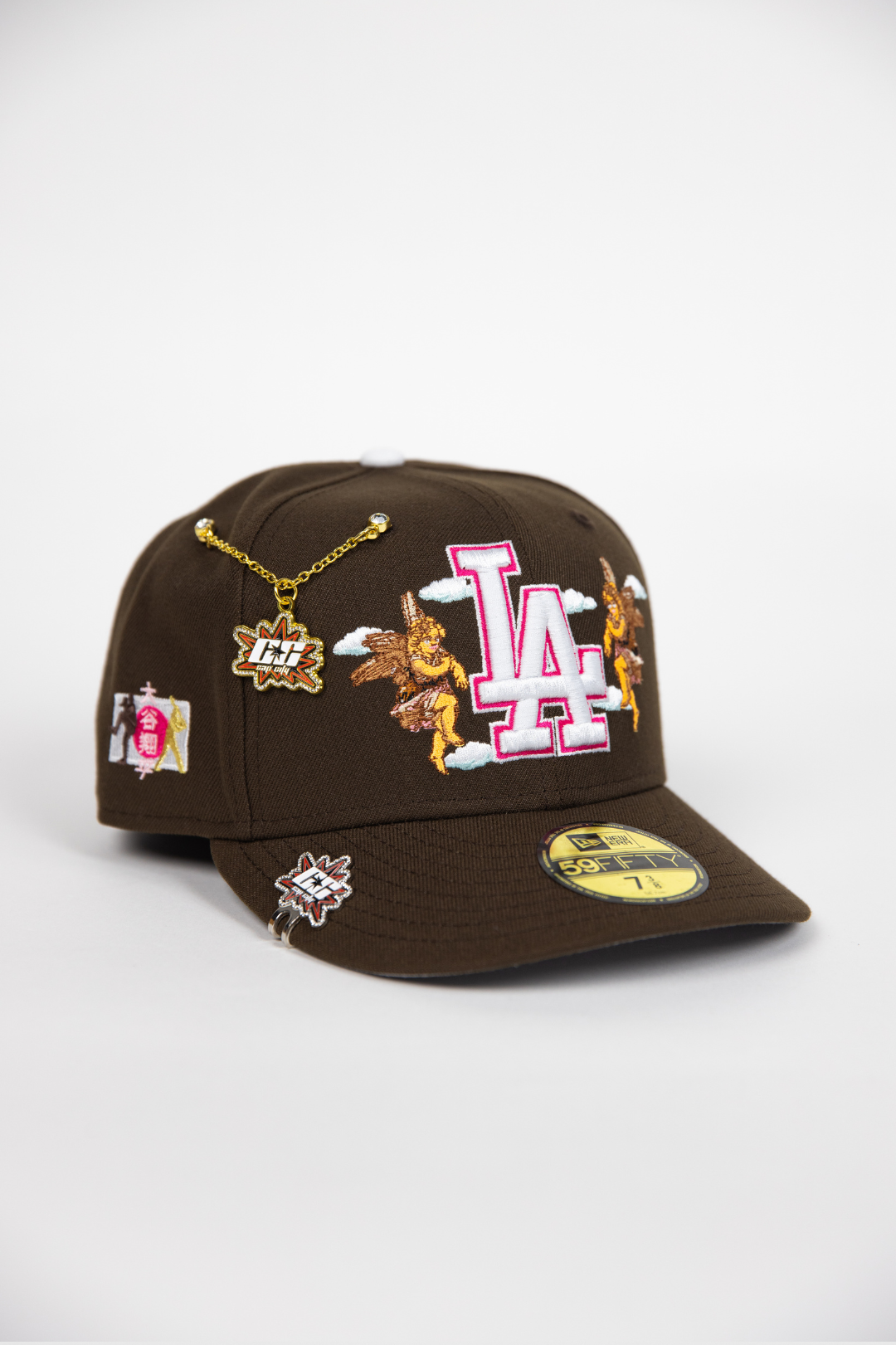 NEW ERA EXCLUSIVE 59FIFTY BROWN LOS ANGELES DODGERS "CITY OF ANGELS" W/ JAPANESE FLAG SIDE PATCH