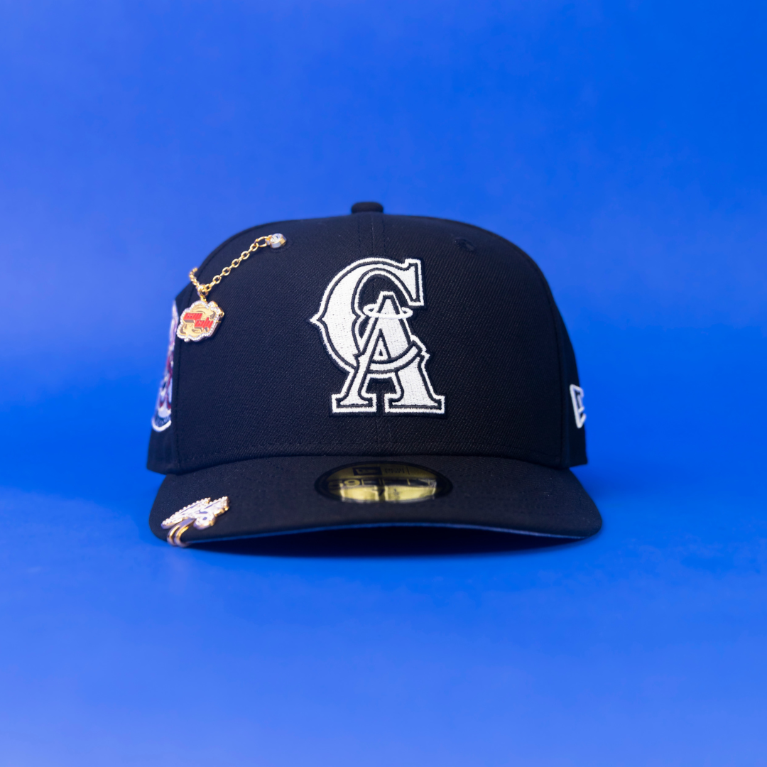 NEW ERA 59FIFTY BLACK "CALIFORNIA ANGELS" W/ 35TH ANNIVERSARY SIDE PATCH