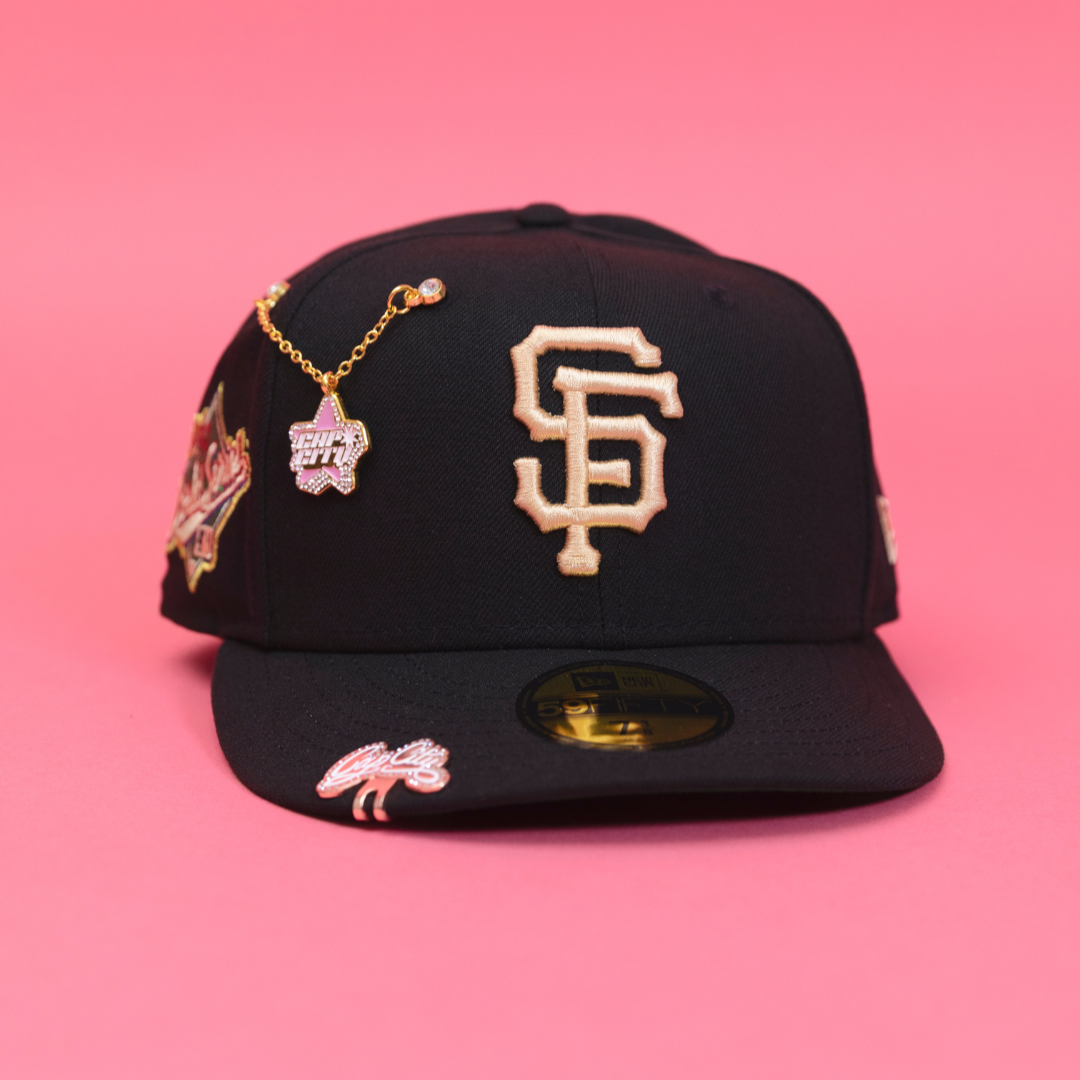 NEW ERA EXCLUSIVE 59FIFTY BLACK SAN FRANCISCO GIANTS W/ 1989 WORLD SERIES SIDE PATCH