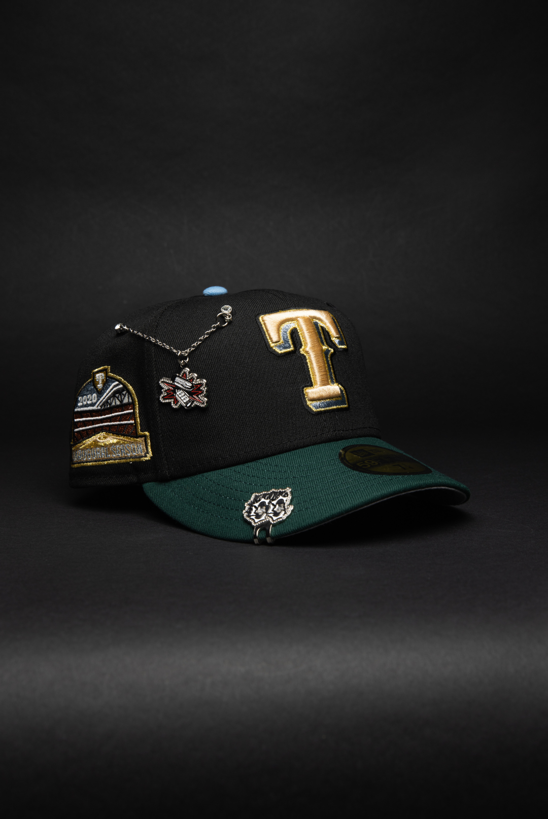 NEW ERA EXCLUSIVE 59FIFTY BLACK/FOREST GREEN TEXAS RANGERS W/ INAUGURAL SEASON SIDE PATCH