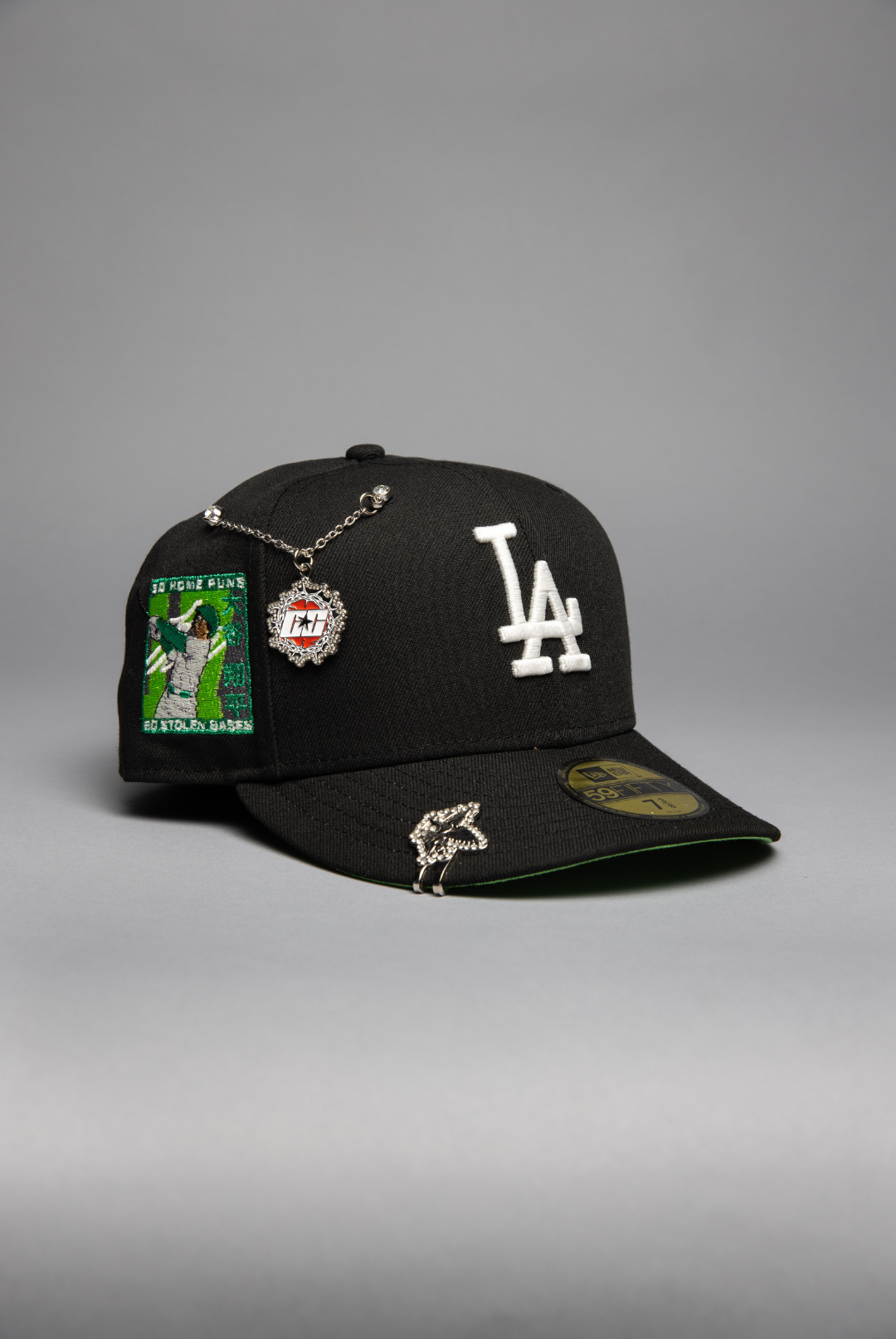 NEW ERA EXCLUSIVE 59FIFTY BLACK LOS ANGELES DODGERS W/ SHOHEI OHTANI 50-50 CLUB SIDE PATCH