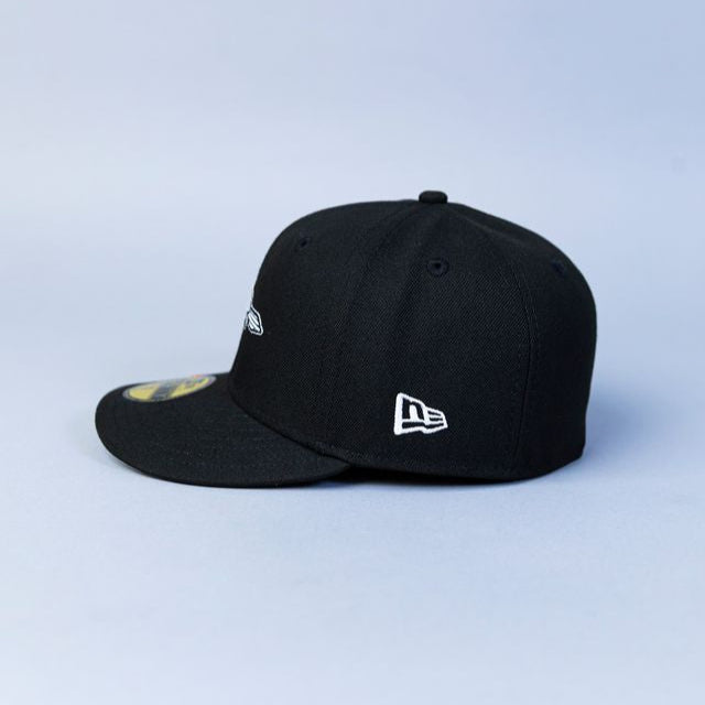 NEW ERA EXCLUSIVE 59FIFTY BLACK BALTIMORE ORIOLES W/ 25TH ANNIVERSARY SIDE PATCH