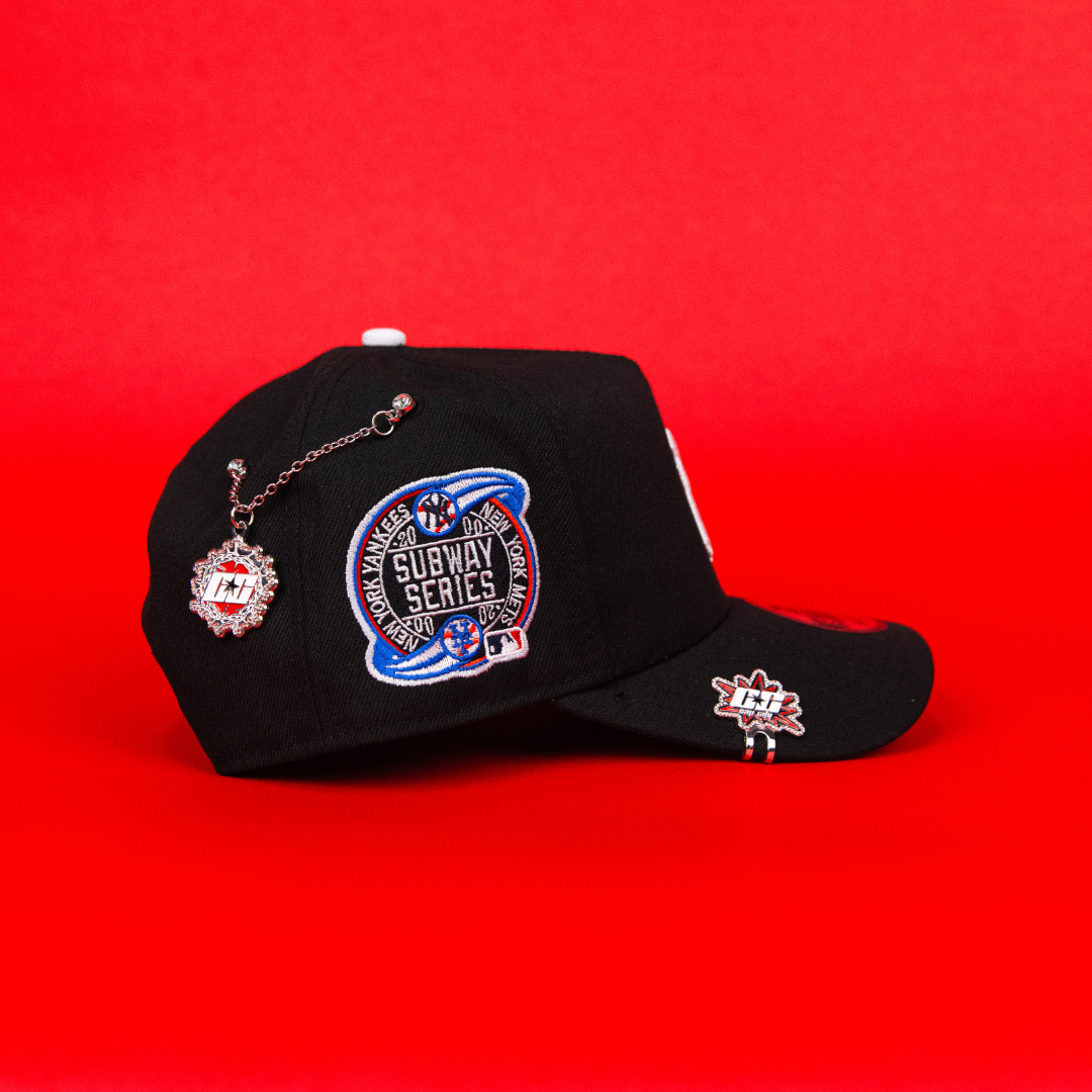 NEW ERA 9FIFTY A-FRAME BLACK NEW YORK YANKEES SNAPBACK W/ LADY LIBERTY + SUBWAY SERIES SIDE PATCH