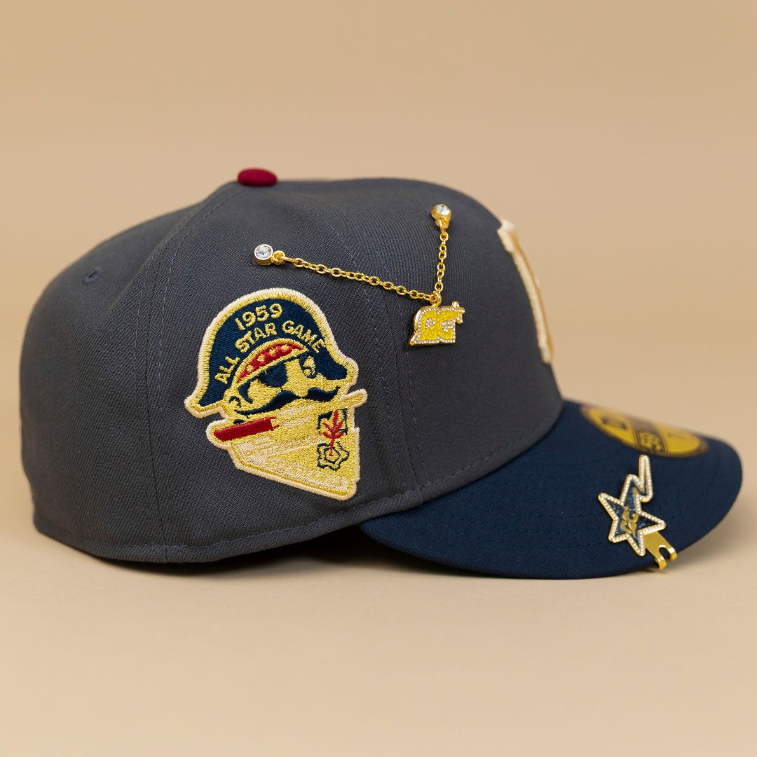 NEW ERA EXCLUSIVE 59FIFTY GREY/ NAVY PITTSBURGH PIRATES W/ 1959 ALL STAR GAME SIDE PATCH