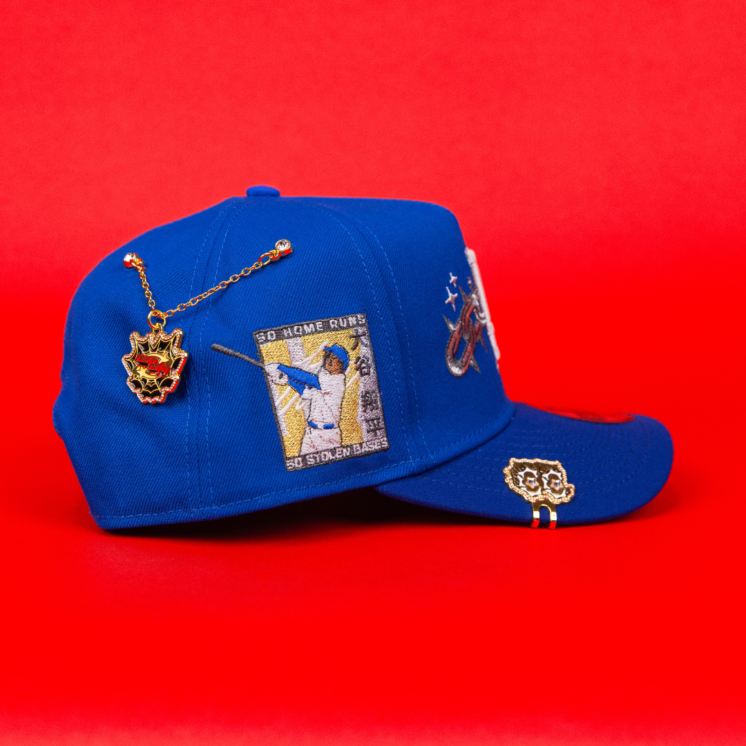 NEW ERA 9FIFTY A-FRAME BLUE LOS ANGELES DODGERS SNAPBACK W/ EMBROIDERY + SHOHEI OHTANI 50-50 CLUB SIDE PATCH