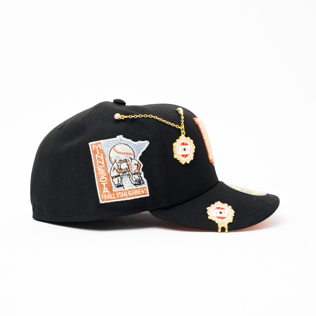 NEW ERA EXCLUSIVE 59FIFTY BLACK MINNESOTA TWINS W/ ALL STAR GANE SIDE PATCH