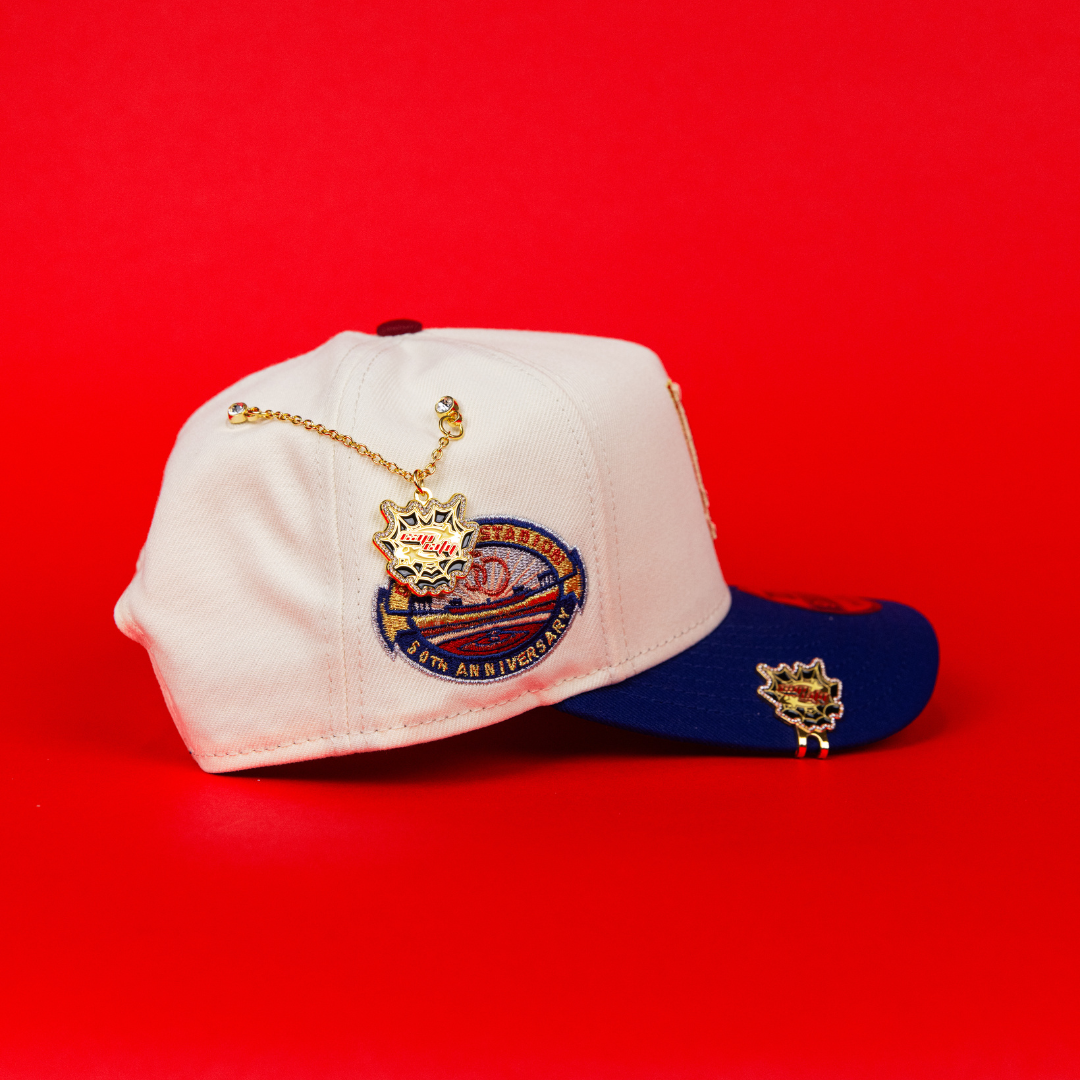 NEW ERA 9FIFTY A-FRAME CHROME/ BLUE LOS ANGELES DODGERS SNAPBACK W/ 50TH ANNIVERSARY SIDE PATCH