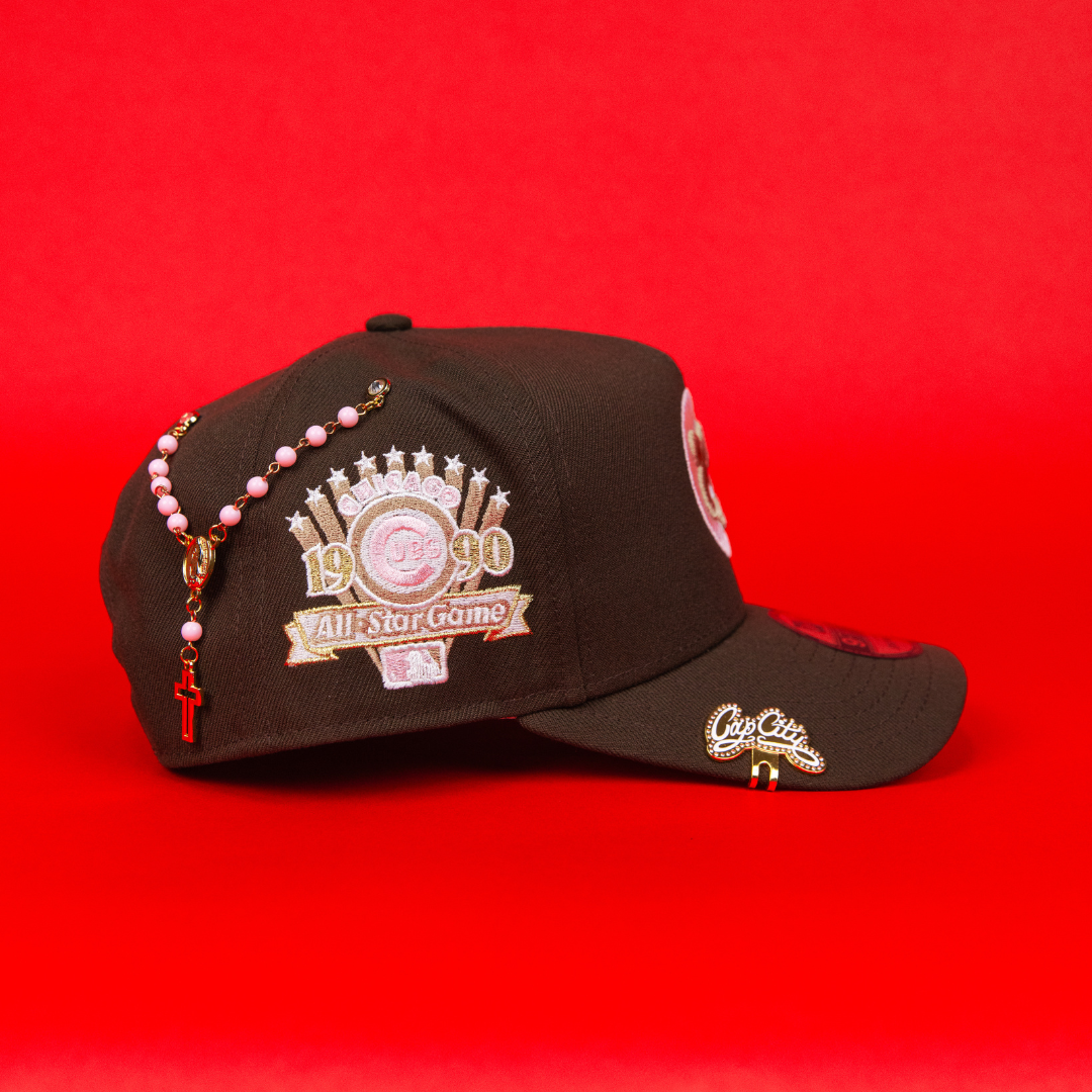 NEW ERA 9FIFTY A-FRAME BROWN CHICAGO CUBS SNAPBACK W/ 1990 ALL STAR GAME SIDE PATCH