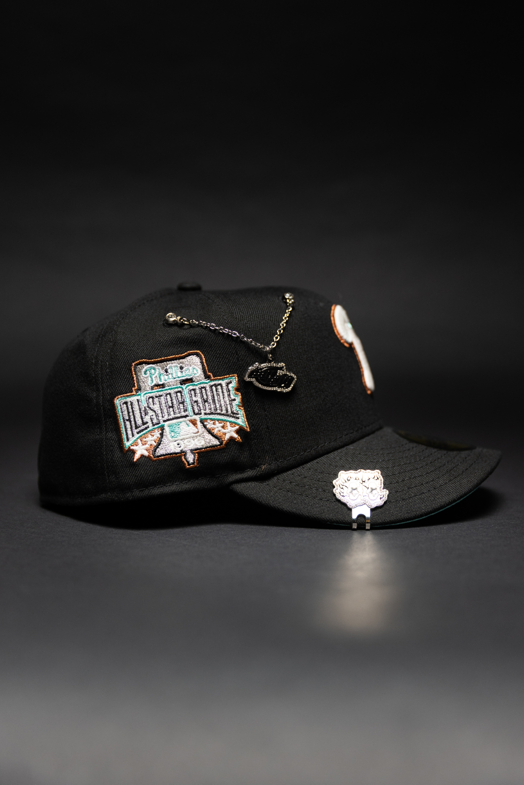 NEW ERA EXCLUSIVE 59FIFTY BLACK PHILADELPHIA PHILLIES W/ 1996 ALL STAR GAME SIDE PATCH