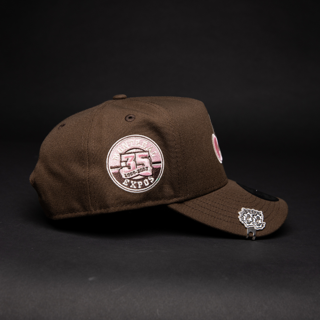 NEW ERA 9FIFTY A-FRAME BROWN MONTREAL EXPOS SNAPBACK W/ 35TH ANNIVERSARY SIDE PATCH