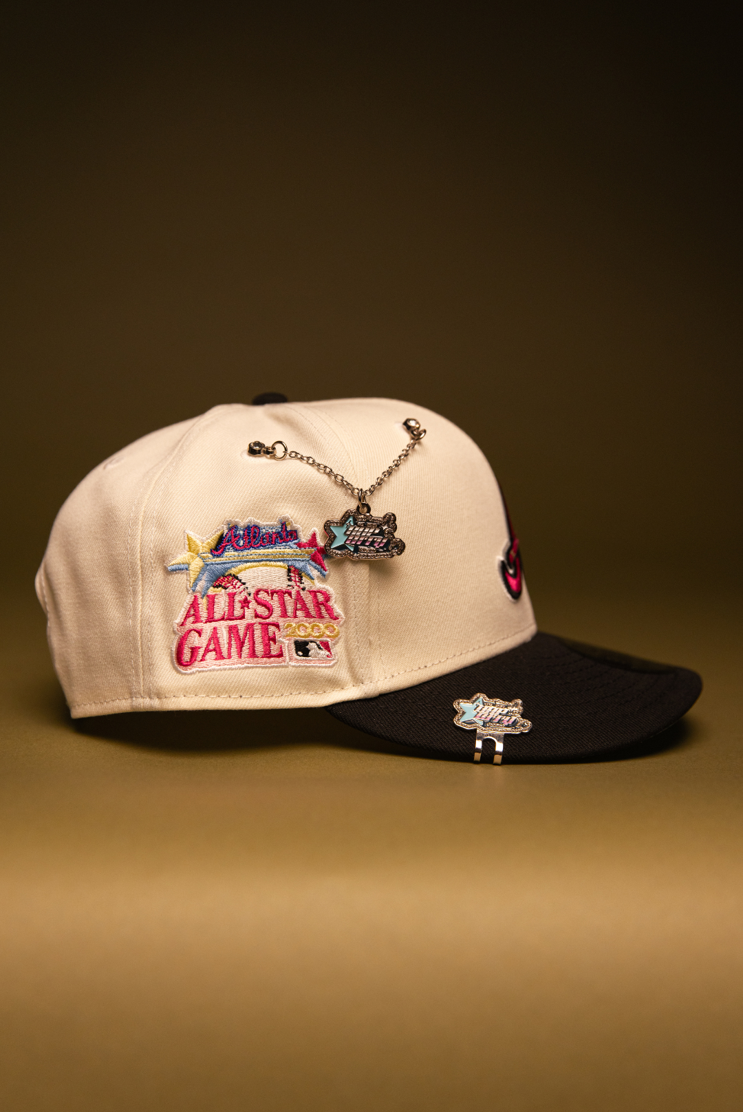 NEW ERA EXCLUSIVE 9FIFTY CHROME/BLACK ATLANTA BRAVES SNAPBACK W/ 2000 ALL STAR GAME SIDE PATCH