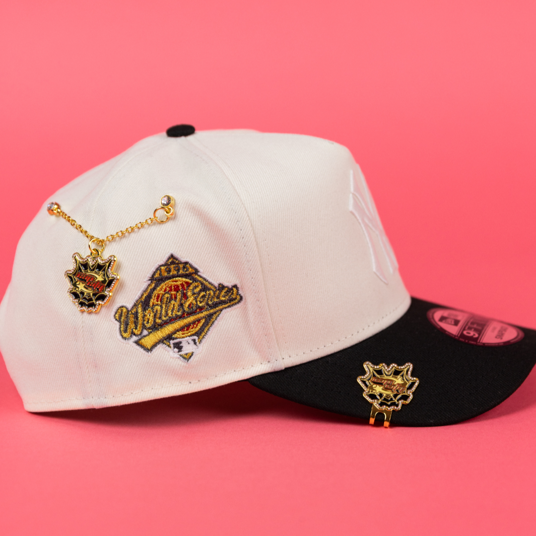 NEW ERA 9FIFTY A-FRAME CHROME/ BLACK NEW YORK YANKEES SNAPBACK W/ 1996 WORLD SERIES SIDE PATCH