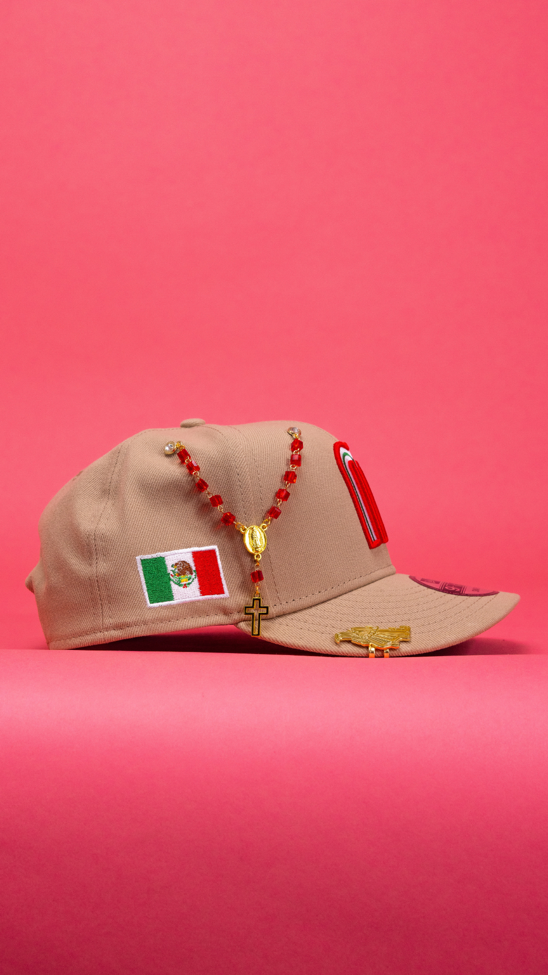 New Era Exclusive 9Fifty Beige 2026 WBC Mexico Snapback W/ Mexican Flag Side Patch