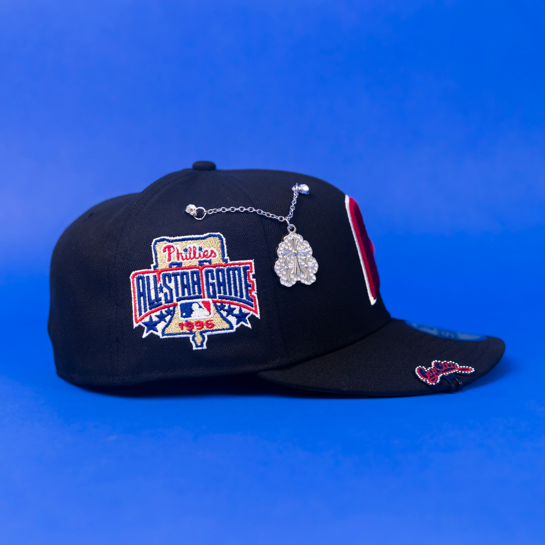 NEW ERA EXCLUSIVE 59FIFTY BLACK PHILADELPHIA PHILLIES W/ 1996 ALL STAR GAME PATCH