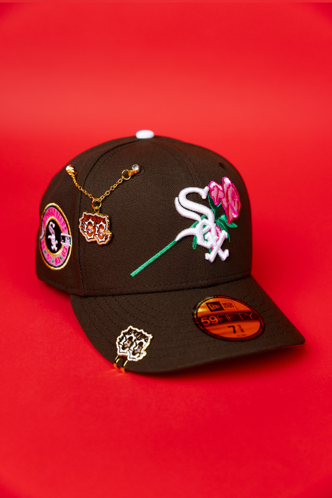 NEW ERA EXCLUSIVE 59FIFTY BROWN CHICAGO WHITE SOX W/ ALL STAR YEARS SIDE PATCH