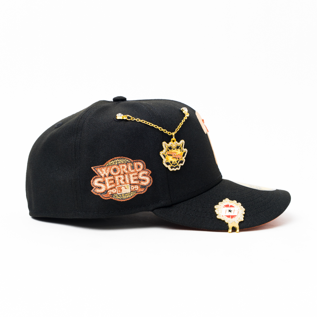 NEW ERA EXCLUSIVE 59FIFTY BLACK PHILADELPHIA PHILLIES W/ WORLD SERIES SIDE PATCH