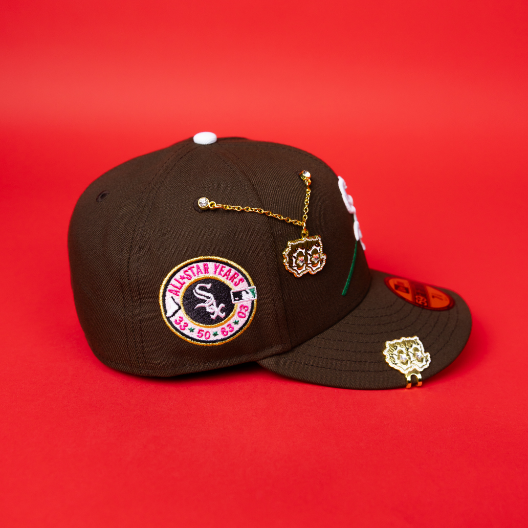NEW ERA EXCLUSIVE 59FIFTY BROWN CHICAGO WHITE SOX W/ ALL STAR YEARS SIDE PATCH