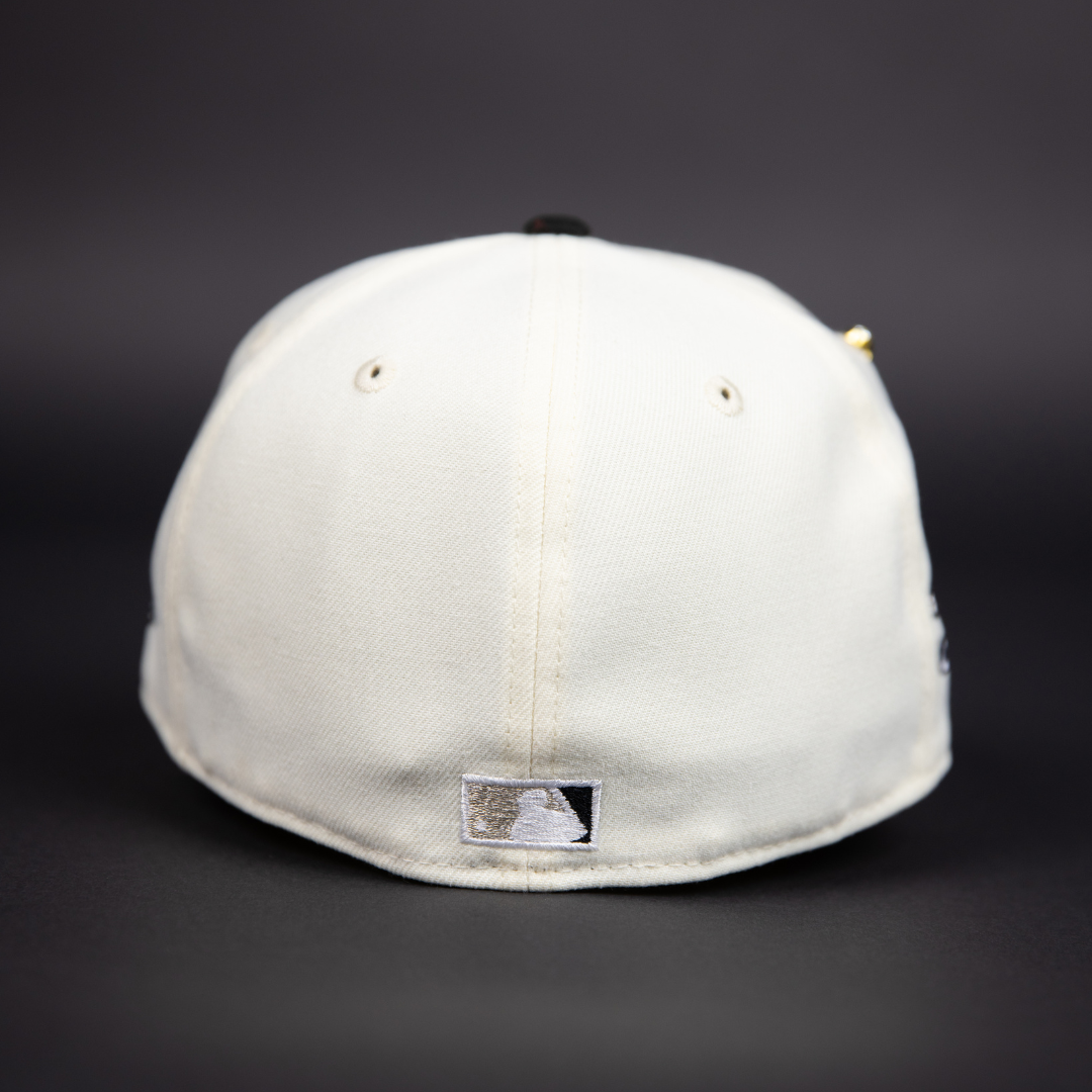 NEW ERA EXCLUSIVE 59FIFTY CHROME/ BLACK NEW YORK YANKEES "HEAVENLY CITY" W/ 2000 WORLD SERIES CHAMPIONS SIDE PATCH