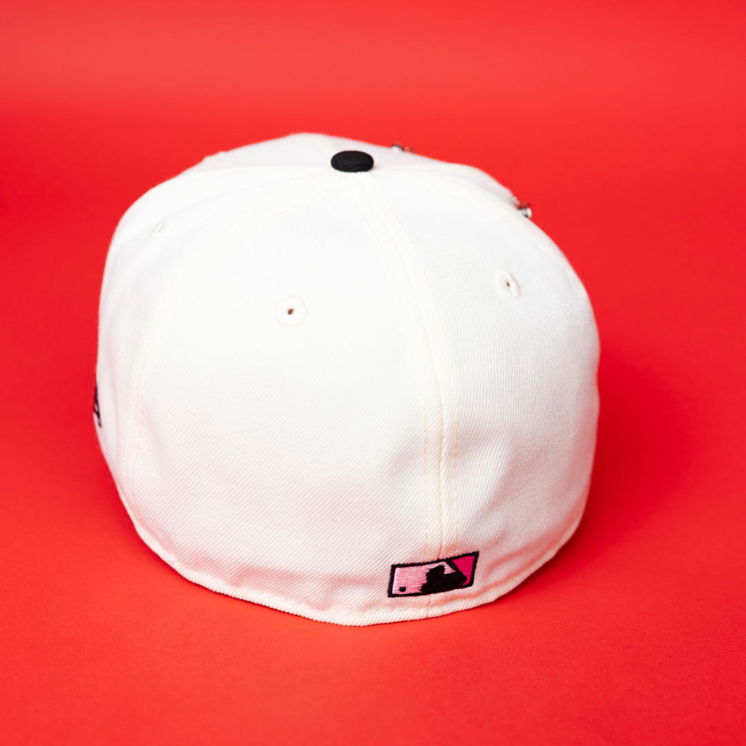NEW ERA EXCLUSIVE 59FIFTY CHROME/ BLACK CHICAGO WHITE SOX W/ PINK ROSE +1917 WORLD SERIES SIDE PATCH