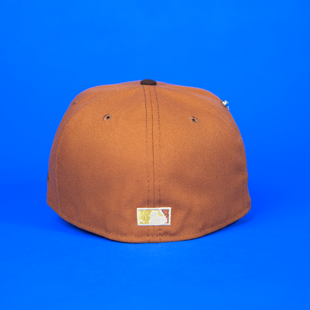 NEW ERA EXCLUSIVE 59FIFTY RUST/ WALNUT ANAHEIM ANGELS W/ 50TH ANNIVERSARY SIDE PATCH