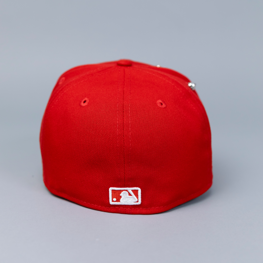 NEW ERA EXCLUSIVE 59FIFTY RED OAKLAND ATHLETICS W/ 1989 WORLD SERIES SIDE PATCH