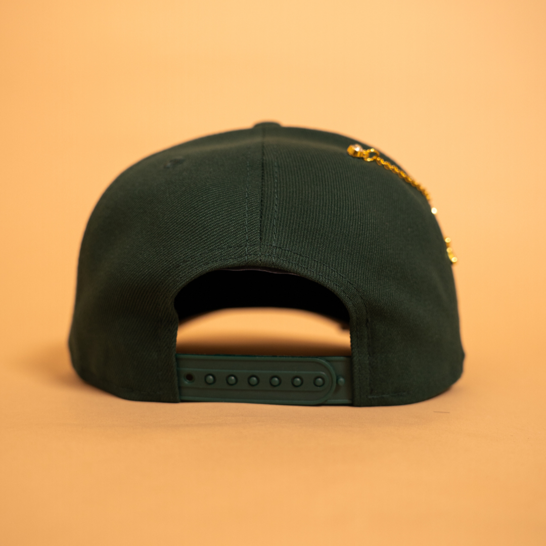 NEW ERA EXCLUSIVE 9FIFTY A-FRAME FOREST GREEN "EL GALLO" SNAPBACK W/ NEW ERA SIDE PATCH