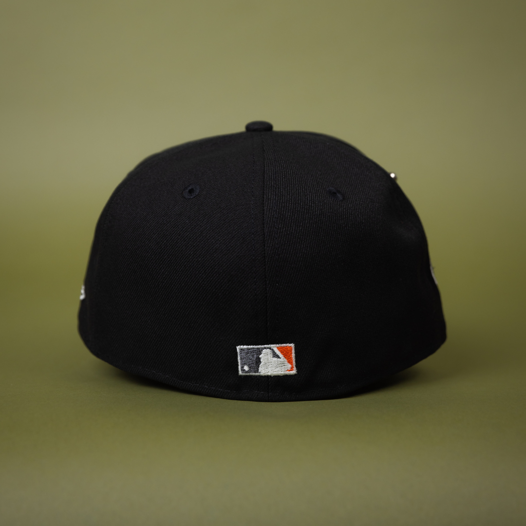 NEW ERA EXCLUSIVE 59FIFTY BLACK LOS ANGELES DODGERS W/ SPIDER WEB LOGO + 40TH ANNIVERSARY SIDE PATCH