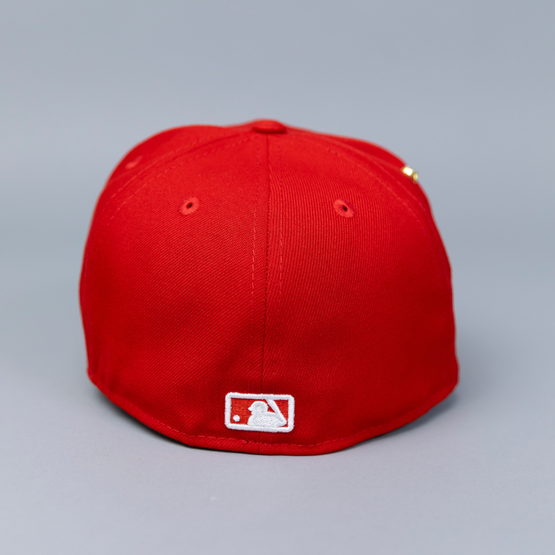 NEW ERA EXCLUSIVE 59FIFTY RED NEW YORK YANKEES W/ 2000 WORLD SERIES SIDE PATCH