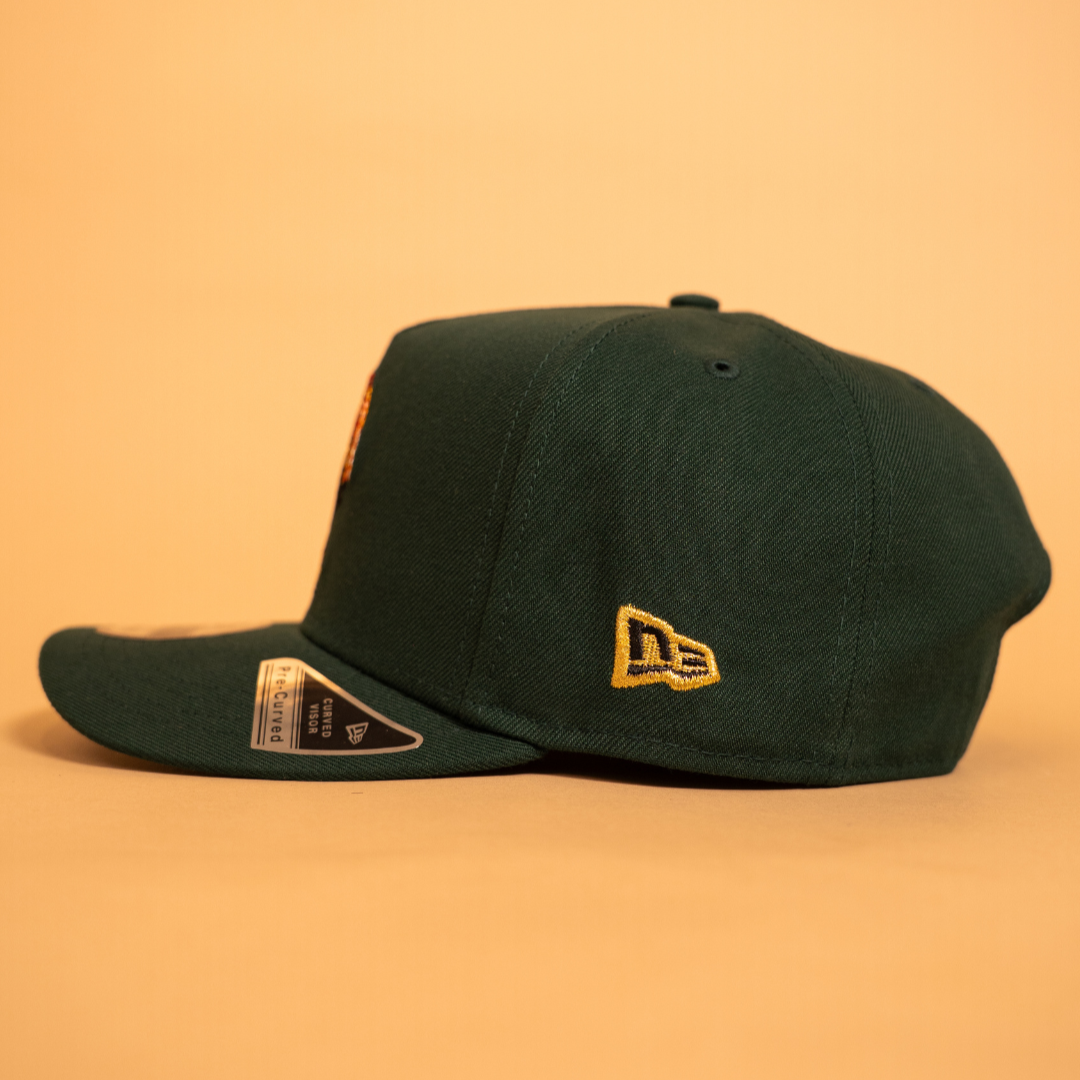 NEW ERA EXCLUSIVE 9FIFTY A-FRAME FOREST GREEN "EL GALLO" SNAPBACK W/ NEW ERA SIDE PATCH