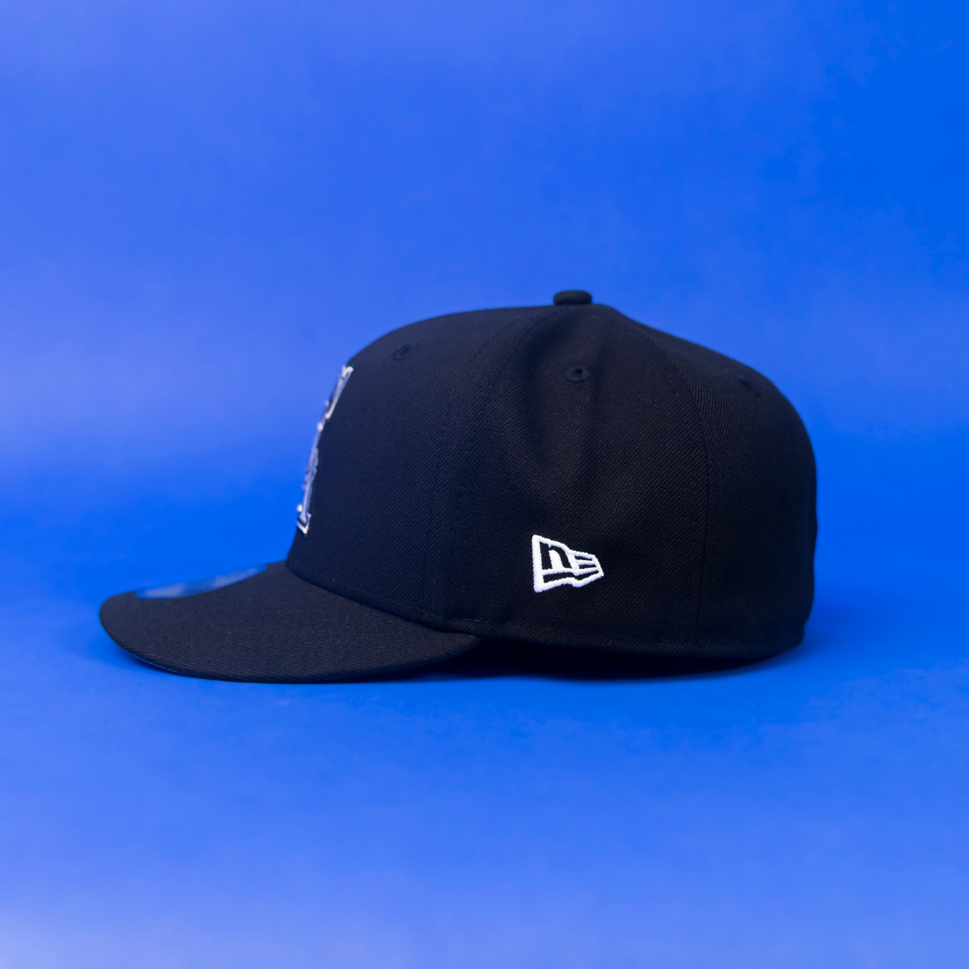NEW ERA 59FIFTY BLACK "CALIFORNIA ANGELS" W/ 35TH ANNIVERSARY SIDE PATCH