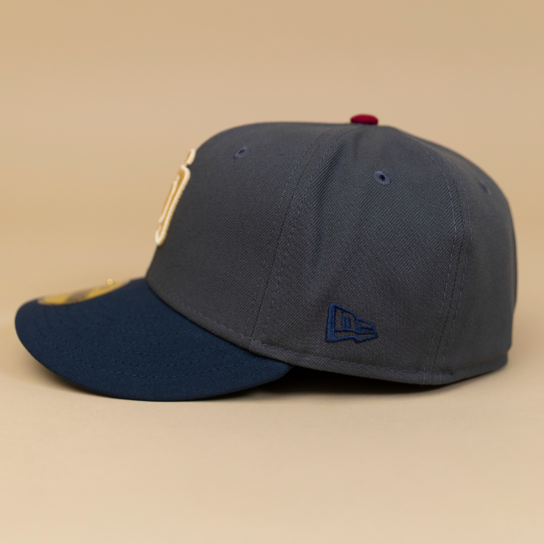 NEW ERA EXCLUSIVE 59FIFTY GREY/ NAVY SAN DIEGO PADRES W/ ALL STAR GAME SIDE PATCH