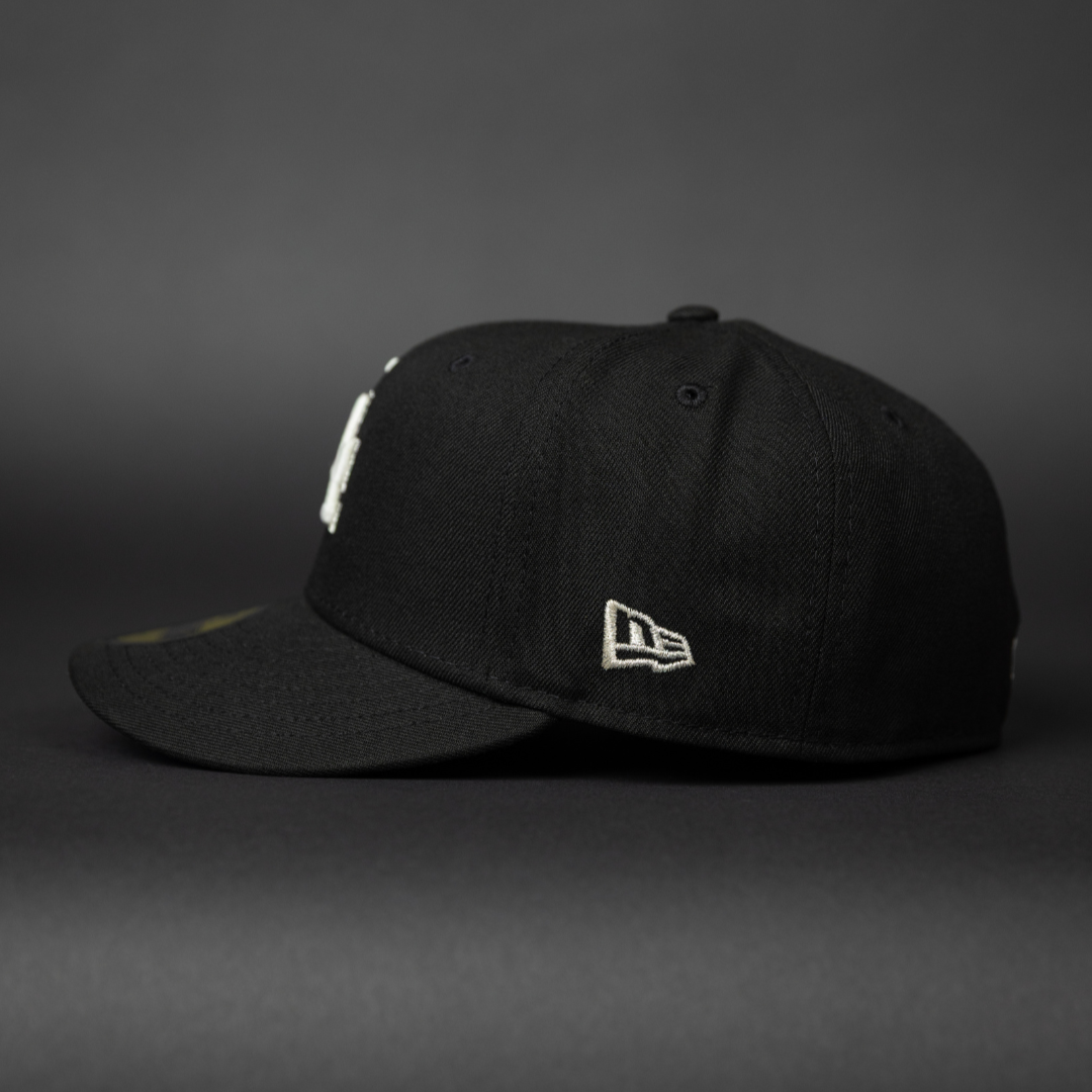 NEW ERA EXCLUSIVE 59FIFTY BLACK LOS ANGELES DODGERS W/ 40TH ANNIVERSARY SIDE PATCH
